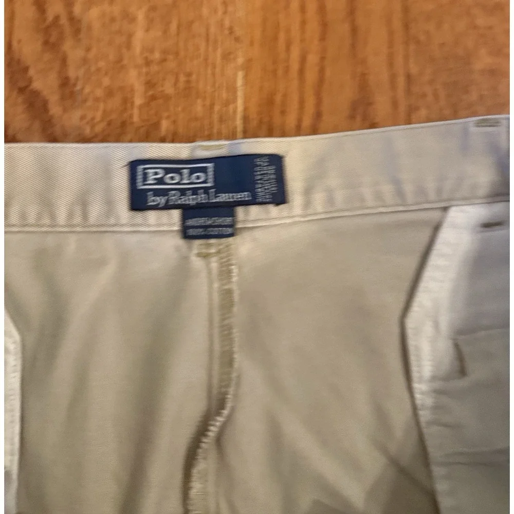 Vtg Polo Ralph Lauren Andrew Short Khaki Double Pleated Cotton Men's Size 40